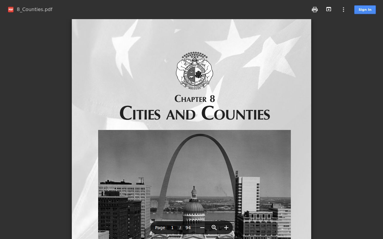 Dade County court docket city population reference from the Missouri Official Manual