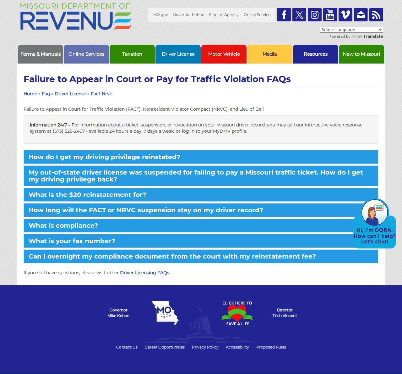 Dade County traffic court records Department of Revenue hold source